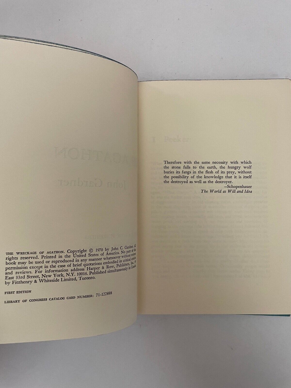 The Wreckage of Agathon by John Gardner (Hardcover, 1970) 1st edition