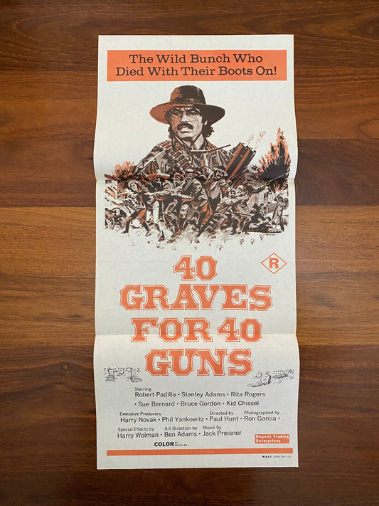 40 Graves for 40 Guns Cowboy Movie Australian Daybill