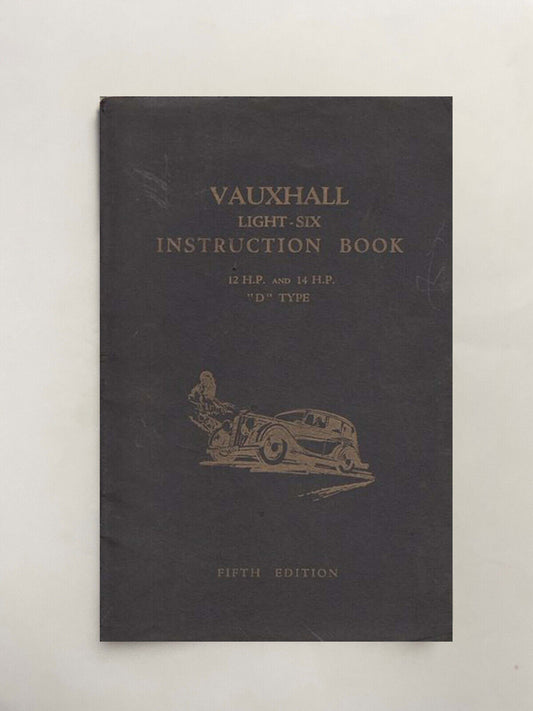 VAUXHALL LIGHT-SIX D-TYPE 12hp 14hp ORIG 1936 INSTRUCTION & MAINTENANCE HANDBOOK
