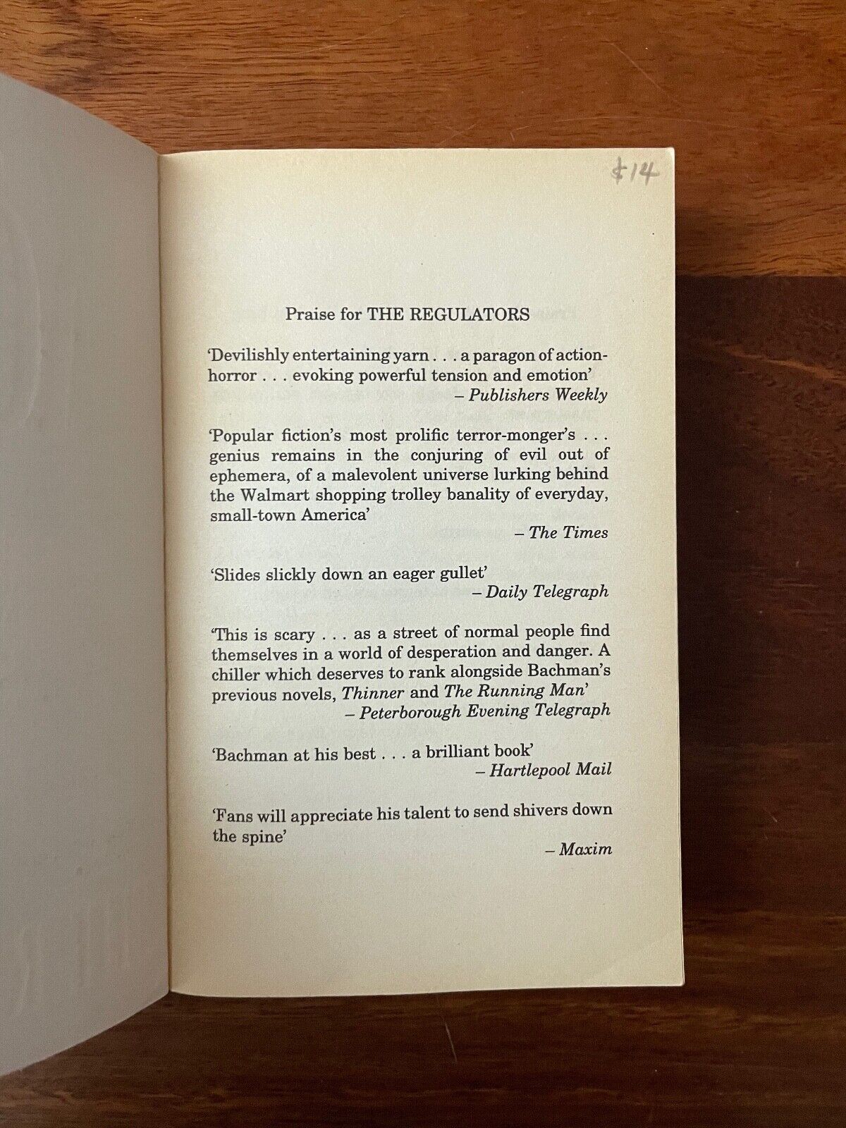 The Regulators by Richard Bachman (Softcover, 1997)