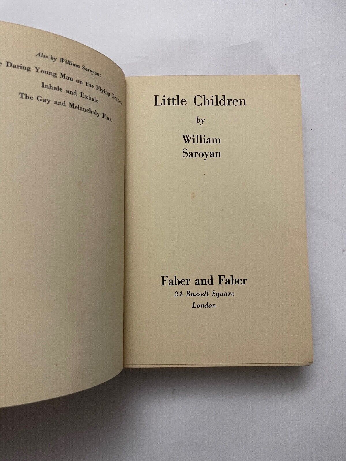 Little Children by William Saroyan (Hardcover, 1937)