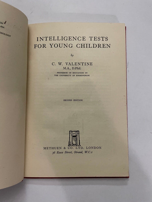 Intelligence tests for Children by CW Valentine