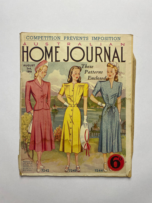 Australian Home Journal, August 2nd 1948, with patterns, vintage